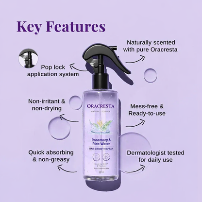 ORACRESTA & Rice Water Hair Growth Spray |100% Natural Extract | 200 ml