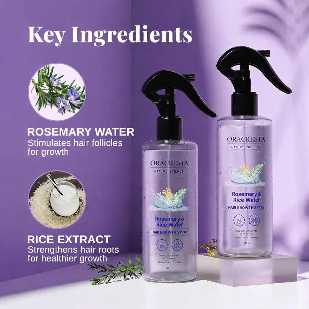 ORACRESTA & Rice Water Hair Growth Spray |100% Natural Extract | 200 ml