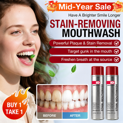 Mid-year promo Buy 1 Take 1 – 3 in 1 Stain-Removing Mouthwash -Freshens breath / Removes hidden gunk / Helps maintain white teeth - Refresh mouth in 30 seconds