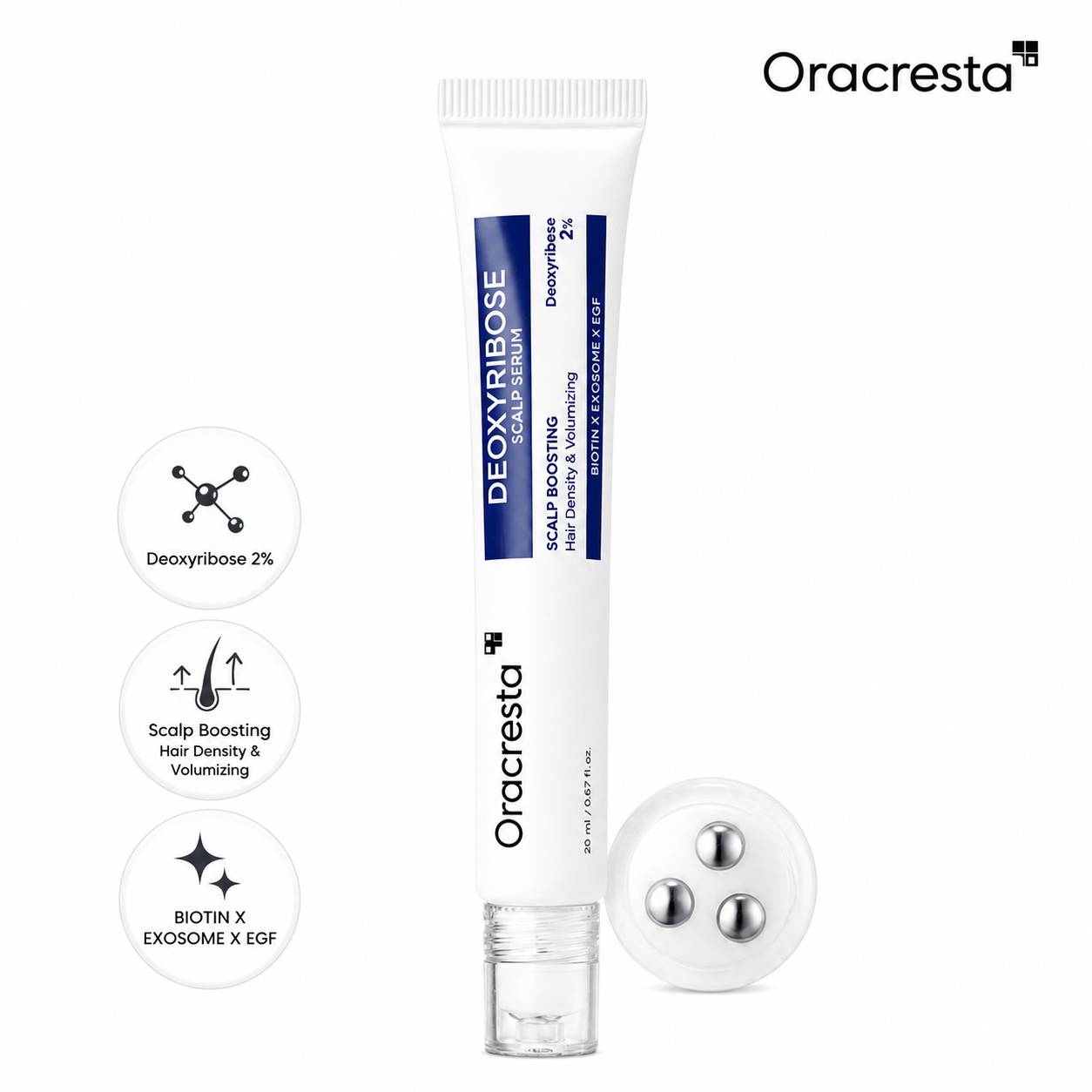 Oracresta™ Medicube Deoxyribose Scalp Serum Roll-On | Fuller-Looking Hair for Thin, Fine Hair