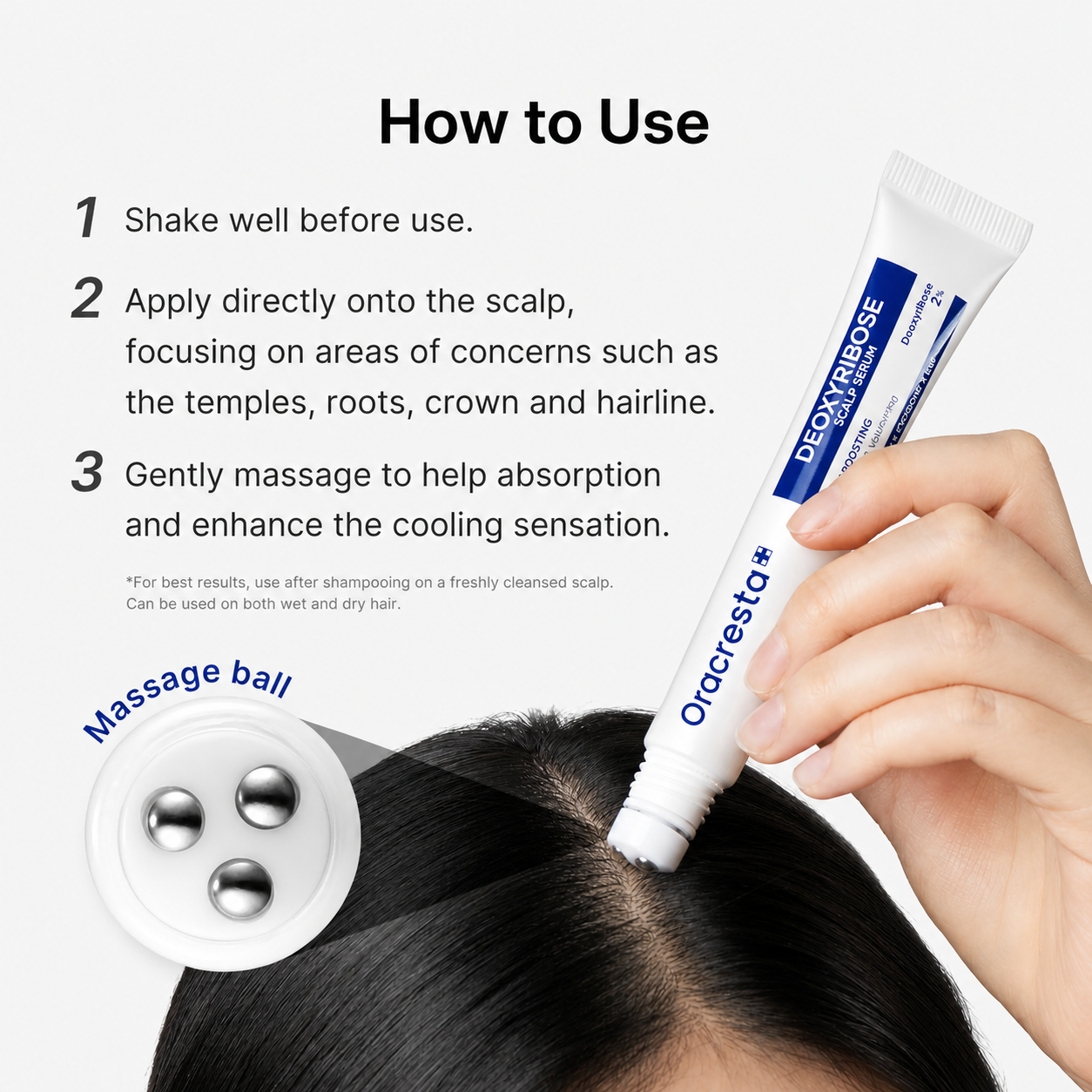 Oracresta™ Medicube Deoxyribose Scalp Serum Roll-On | Fuller-Looking Hair for Thin, Fine Hair
