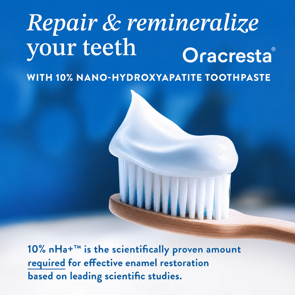 Oracresta™ 10% Nano Hydroxyapatite Toothpaste - Whitening, Repair, Fresh Peppermint, Sensitive Teeth Relief,  Safe for All, Ultimate Oral Care