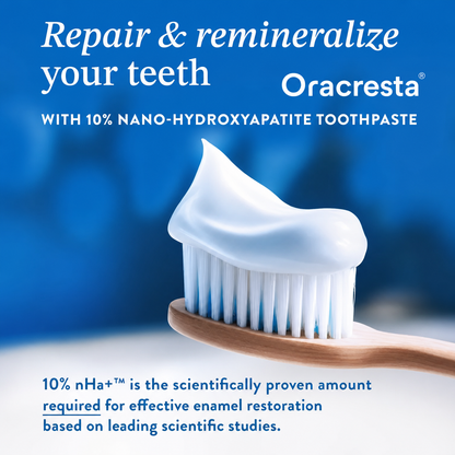 Oracresta™ 10% Nano Hydroxyapatite Toothpaste - Whitening, Repair, Fresh Peppermint, Sensitive Teeth Relief,  Safe for All, Ultimate Oral Care